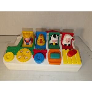 Vintage 1993 Fisher Price 5826 Pop Up Farm Animals Barn Tractor Baby Toy Sensry